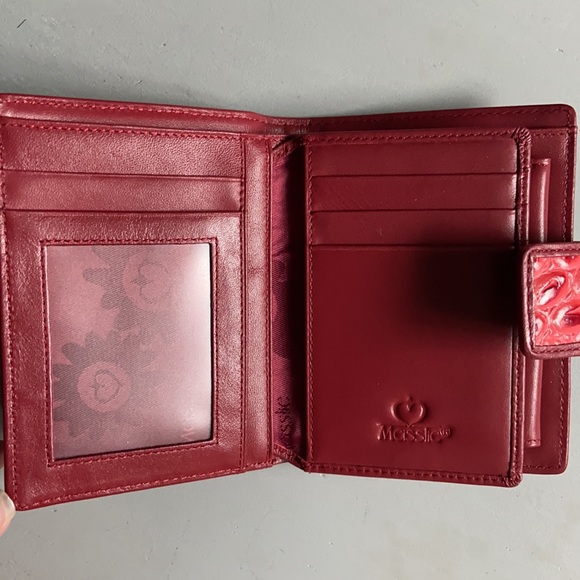 Meisslie Leather Patchwork Wallet ~ Red - Picture 3 of 6
